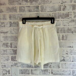 Lilly Pulitzer Women’s 100% Linen High Waist Ivory Shorts Pockets Beach Size XXS
